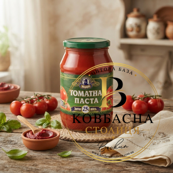 Томатна паста 25%  ТМ Жирнов с/б 480 гр. tomatna-pasta фото
