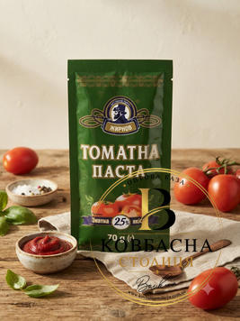 Томатна паста 25%  ТМ Жирнов 70г  tomatna-pasta-25-tm-zhyrnov-70h фото