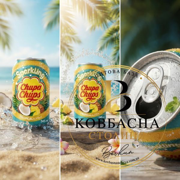 Напій Chupa-Chups  Тропічний газований з/б, 0.345мл  /napii-chupa-chups-tropichnyi-hazovanyi-z-b-0.345ml/ фото