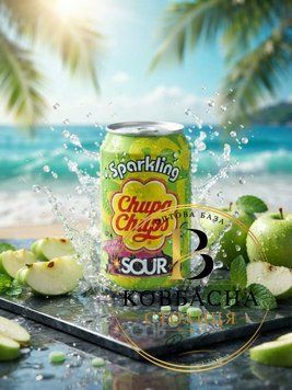 Напій Chupa-Chups  Зелене Яблуко газований з/б, 0.345мл  /napii-chupa-chups-zelene-yabluko-hazovanyi-z-b-0.345ml/ фото