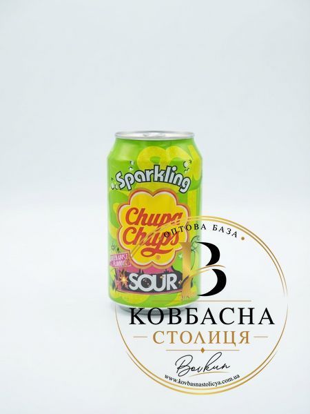 Напій Chupa-Chups  Зелене Яблуко газований з/б, 0.345мл  /napii-chupa-chups-zelene-yabluko-hazovanyi-z-b-0.345ml/ фото